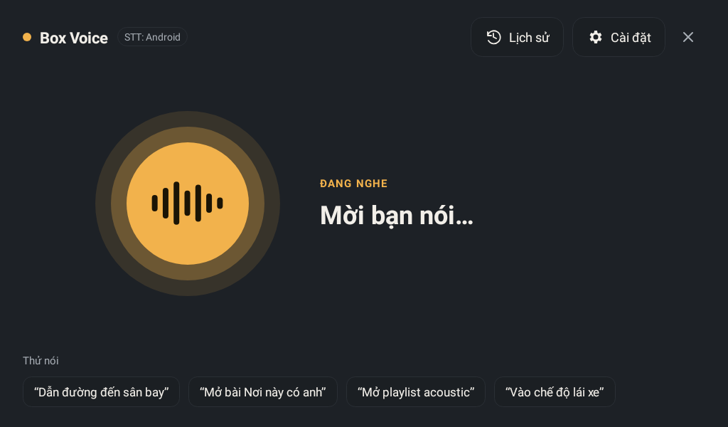 Giao diện Classic: màn hình nghe toàn trang với nút micro lớn